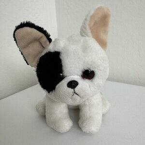 Ty Marcel French Bull Dog 6" VelveTy black/white-pink ears stuffed animal